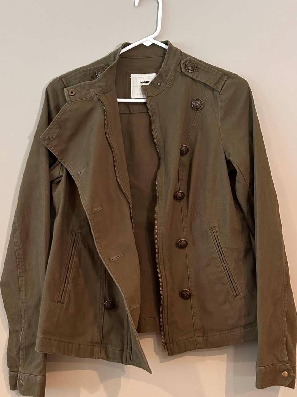 Sonoma Olive Green Button-Front Jacket - Picture 3 of 4